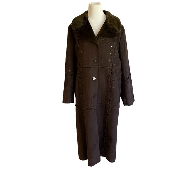 dennis basso Jackets & Blazers - Dennis Basso Polyester Cruelty Free Faux Shearling
Brown Trench Coat